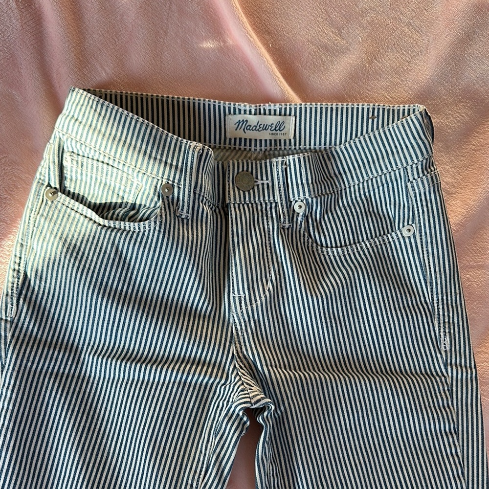 Madewell Blue and White Skinny Pants